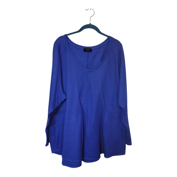 Women's Blue V-Neck Top - Picture 1 of 5